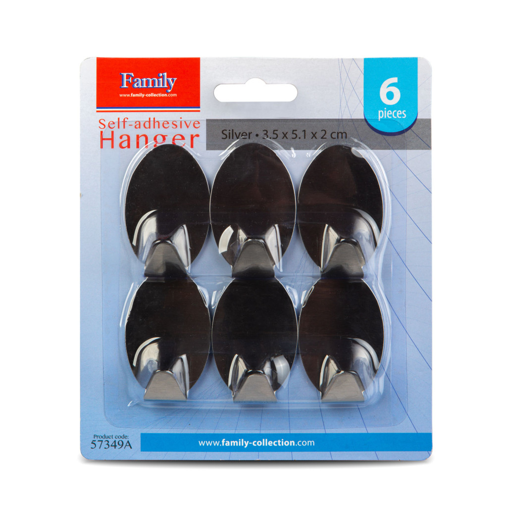 Image of Öntapadós akasztó - rozsdamentes acél - 6 db / csomag