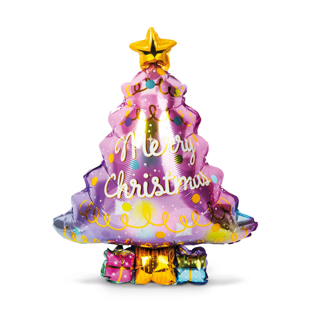 Image of Karácsonyi lufi - alumínium fólia - fenyőfa - 58 x 83 cm