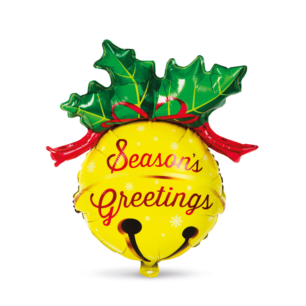Image of Karácsonyi lufi - alumínium fólia - csengettyű - 58 x 78 cm