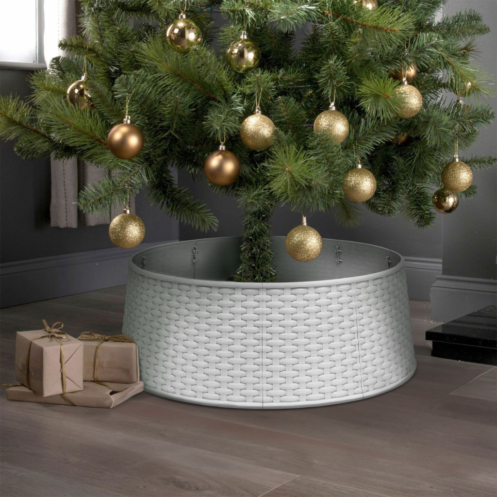 Image of Karácsonyfatalp takaró - fehér, műanyag - 65 x 23 cm