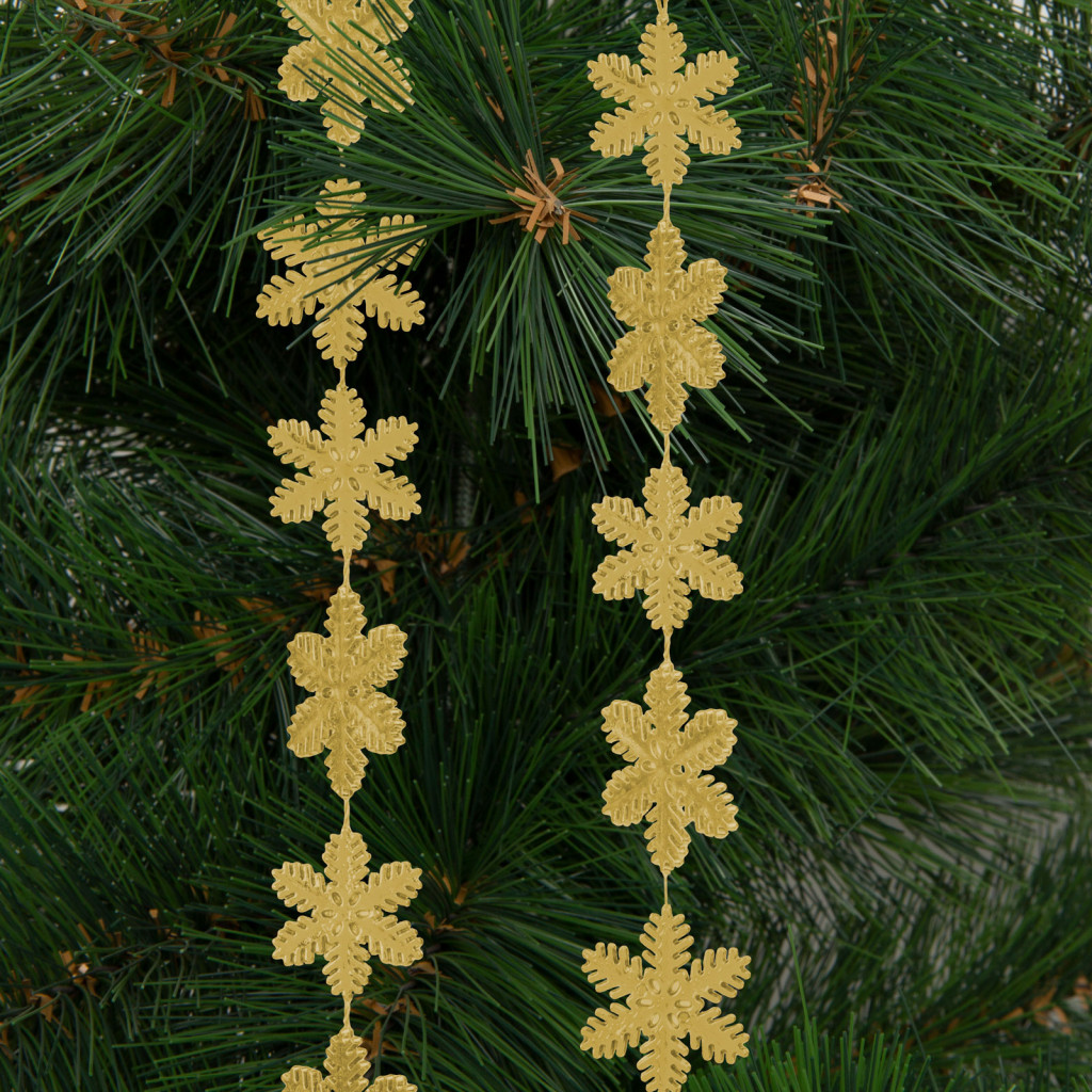 Image of Karácsonyi girland - hópehely - 2,7 m - arany
