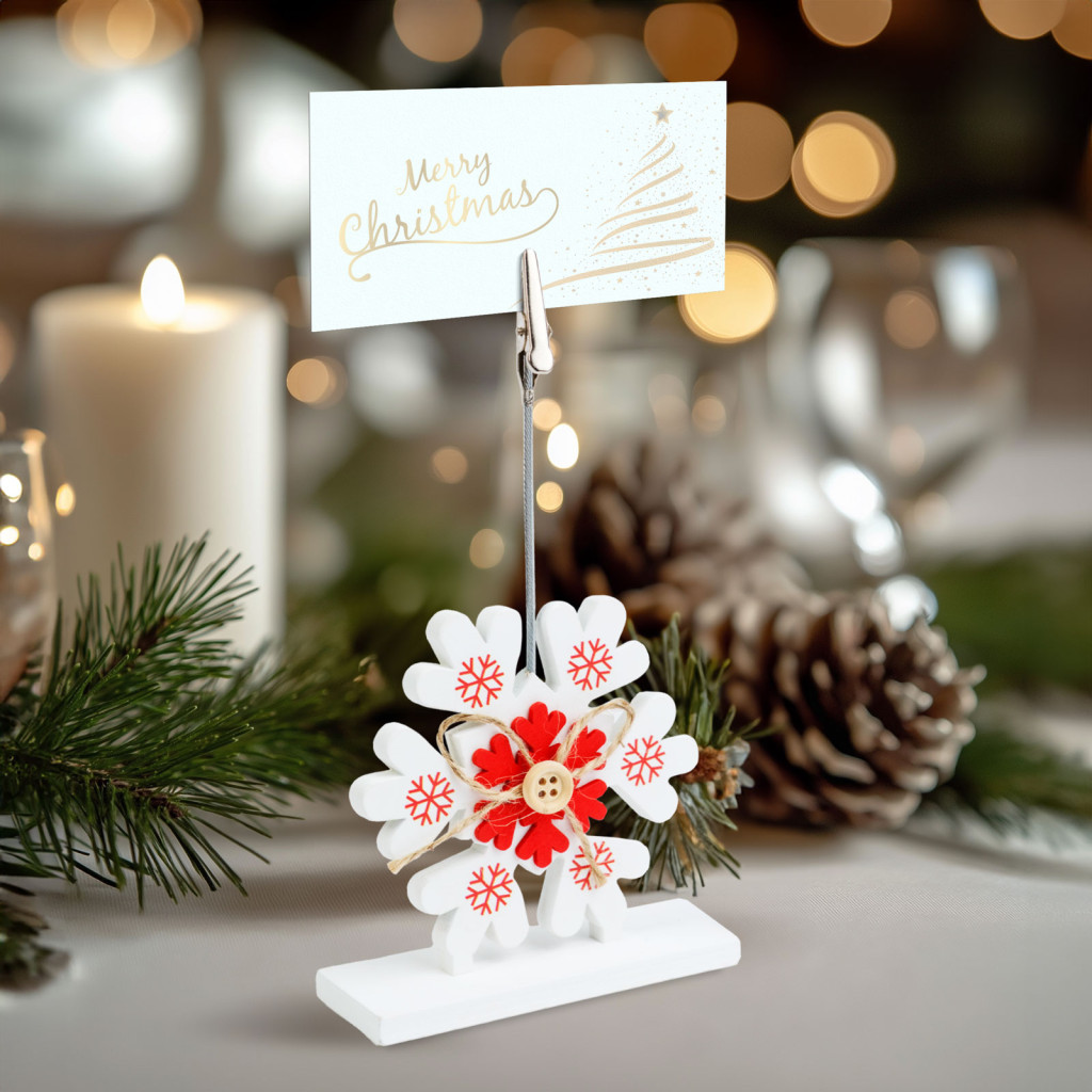 Image of Ültetőkártya tartó - csipeszes - jégkristály - 8,8 x 8,8 cm